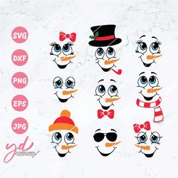 snowman svg | snowman faces svg | christmas svg | snowman girl svg | winter svg | snow svg | snowman faces bundle | snow