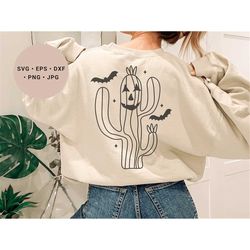 western halloween svg, cactus pumpkin svg, pumpkin face svg, cactus svg, cowboy halloween svg, cowgirl costume svg, bat