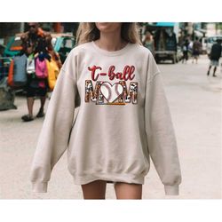 t ball mom sweatshirt, mothers day sweatshirts, baseball mom apparel, tball gifts, leopard graphic sweatshirts