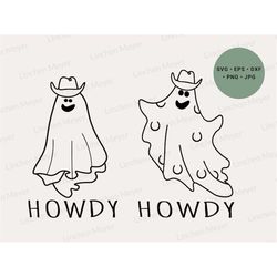 western svg, ghost svg, cowboy hat svg, howdy svg, ghost face svg, the boo crew svg, halloween svg, cute ghost svg, ghos