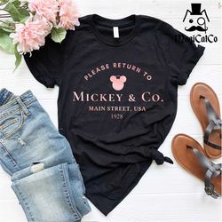 return to mickey & co unisex shirt,disneyland shirt,  disney trip shirt, main street shirt, disneyworld shirt, disney gi