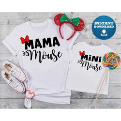 mama mouse and mini mouse svg, family vacation shirts svg, mother daughter svg, svg, dxf, eps, png digital download