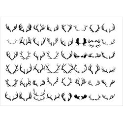 deer antlers svg, deer antlers clipart, antlers svg cut files for cricut, hunting svg