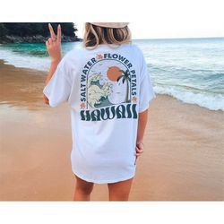 comfort colors surf inspired shirt, coconut girl aesthetic shirt, hawaii beach vacation apparel, ocean waves beach shirt