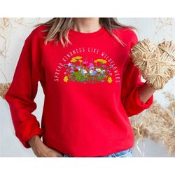 flower sweatshirt, gift for her, flower hoodie aesthetic, floral graphic tee, floral shirt, flower t-shirt, wild flower