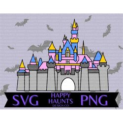 anaheim castle colour svg, easy cut file for cricut, layered by colour
