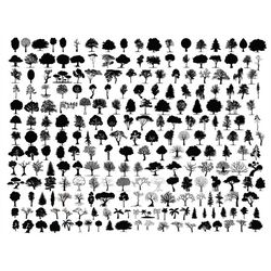 tree silhouette svg bundle, tree cut files for cricut, forest svg files, tree clipart