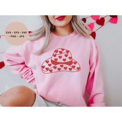 cowboy hat svg, cowboy valentine svg, howdy valentine svg, hearts svg, cowgirl valentine svg, valentines day svg, wester