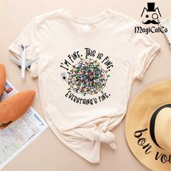 i'm fine everything is fine shirt, christmas light shirt, introverts christmas shirt gift, tangled christmas light tee