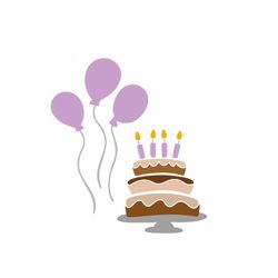 birthday balloons and cakes balloons cake birthday birthday party - svg download file - plotting - cricut