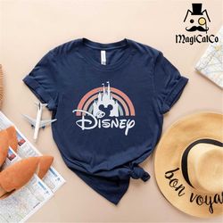 disney retro rainbow castle shirt, disney vintage ,disney family shirt, disney castle shirt, disney retro, disneyworld m