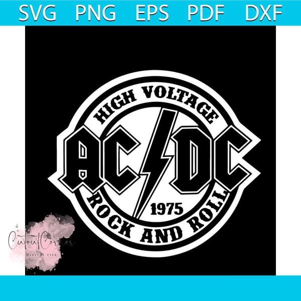 AC DC High Voltage Rock And Roll 1975 Svg, Trending Svg, Hig | Inspire ...