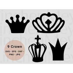 crown bundle svg, royalty svg, royal crown svg file, kind crown svg, queen crown svg, birthday queen svg, crown clipart,