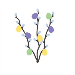 pasture with easter eggs - branched with easter eggs - easter easter - svg download file - plotter file - plotter cricut