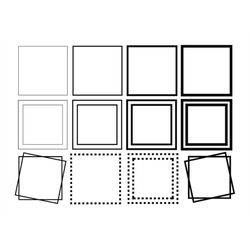 square frames diffrent strokes svg, square frame svg, double square frames svg, square outline svg