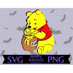 hunny bear svg, easy cut file for cricut, layered by colour