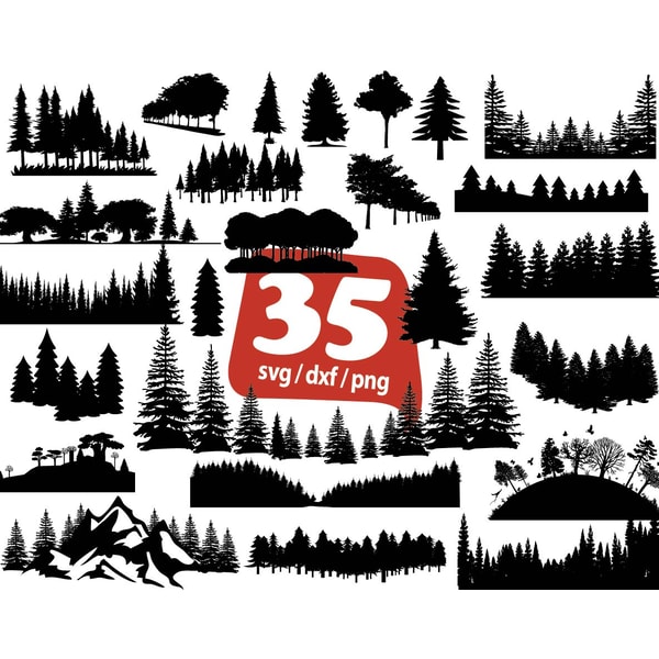 Forest SVG Bundle, Forest Clipart Tree svg Woods Svg Forest - Inspire ...