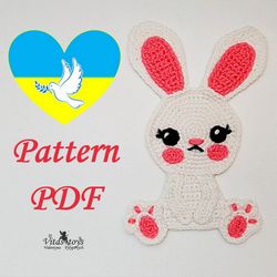 Crochet Applique Rabbit Bunny pattern