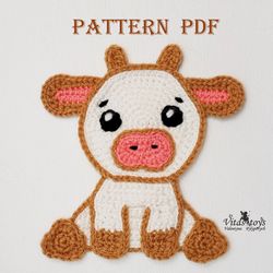 Crochet Applique Cute Calf pattern