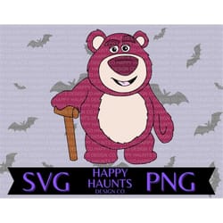 lotso hugging bear svg, easy cut file for cricut, layered by colour