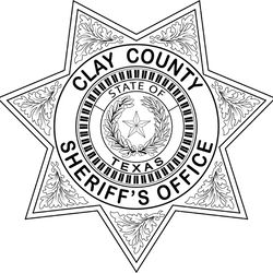 clay county sheriffs office badge texas vector file for laser engraving, cnc router, cutting, engraving file