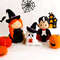Felt Halloween toys - witch, vampire Count Dracula, ghost and orange pumpkins