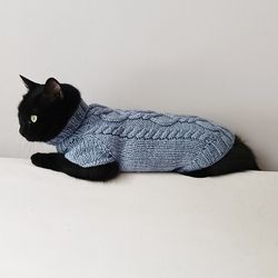 Cat sweater Cat clothes Knitted sweater for cat Pet jumper for cat Sphynx cats sweaters Cable cat sweater