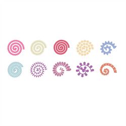 10 rolling paper rolled flower 3d flowers paper flowers - rolled flower - svg download file - plotter file - plotter - r