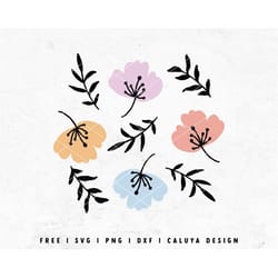 boho flower svg | spring flower svg | poppy svg | wildflower svg | libbey can wrap svg | botanical flower svg | cricut,