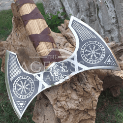 double headed vikings axe, custom handmade double handed axe, forged axe, handmade forged vikings axe, gift for him,