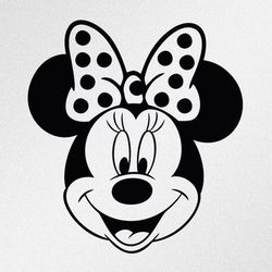 minnie mouse head svg, cdr vector files for cricut, silhouette, cutting plotter