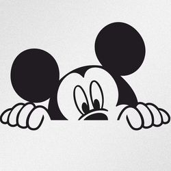 mickey mouse peeking svg,cdr vector files for cricut, silhouette, cutting plotter, png file for sublimati