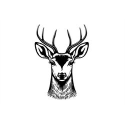 deer head svg, deer head svg cut files for cricut, deer clipart, deer head with antlers svg