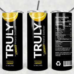 truly lemonade original tumbler wrap design - png sublimation printing design - 20oz tumbler designs.
