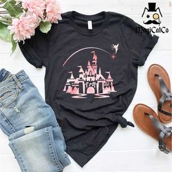 disney castle tinkerbell shirt, magic castle shirt, disney trip shirt, disney shirt, disney vacation, rose gold shirt