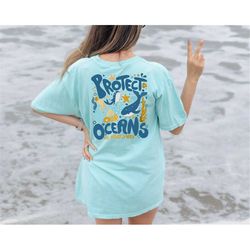 comfort colors protect our oceans shirt, respect locals apparel, beach lover gift, surf style tshirt, eco-friendly appar