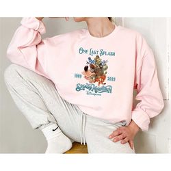 disney one last splash mountain 1989 brer rabbit bear fox retro sweatshirt, wdw magic kingdom unisex hoodie family birth