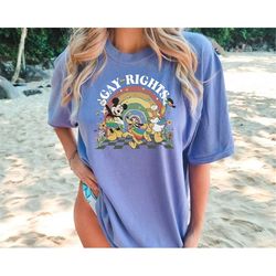 comfort colors mickey & friends lgbt pride shirt, disney lgbt rights, lgbt rainbow t-shirt, mickey pluto and donald