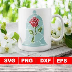 stained glass rose svg, glass rose beauty and the beast, instant download, rose svg, belle svg, belle rose svg, glass ro