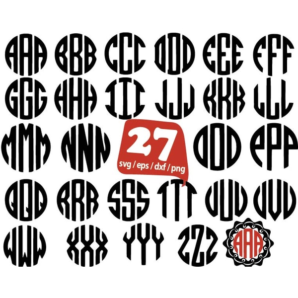 Monogram svg Bundle, Monogram Alphabets svg, Family Monogram - Inspire ...