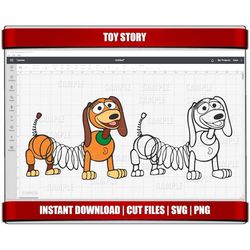 slinky dog svg toy story svg, toy story clipart, instant download, for cricut svg files, digital printable birthday girl