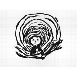 coraline svg, coraline shirt svg, coraline svg layered, coraline svg black, halloween svg, for shirt, cricut files, cora