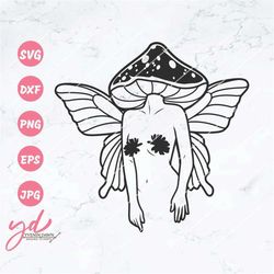 mushroom fairy svg png | sexy fairy svg | mystical svg | mystical woman svg | mushroom head fairy svg | fairy svg | cele