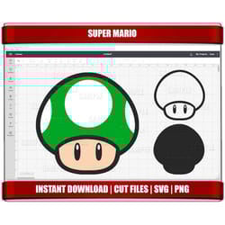 mario svg, mushroom svg png clipart, luigi svg mario birthday cricut cut files, silhouette cut files, instant download,