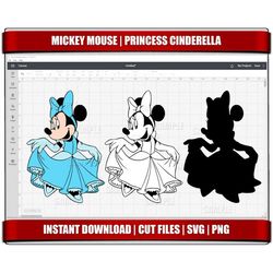 mickey mouse svg, cinderella princess svg instant download, cricut cut files silhouette cut, digital printable birthday,