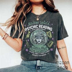 comfort colors disney halloween madame leota haunted mansion shirt, psychic readings foolish mortals shirt, disney hallo