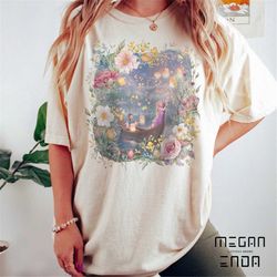 retro vintage disney tangled rapunzel floral comfort colors shirt, disney princess shirt, princess rapunzel flynn rider,