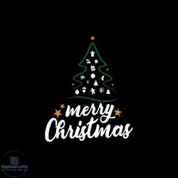 merry christmas pine tree and ornament svg, christmas svg