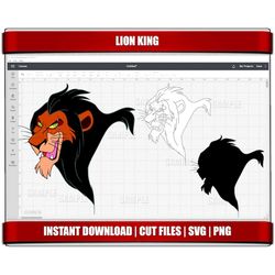 lion king svg, instant download, lion king for cricut svg, digital birthday party svg png, lion king clipart svg, simba