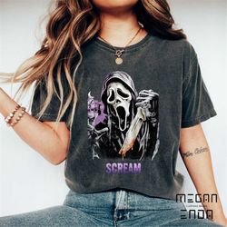 vintage ghostface scream comfort colors shirt, scream shirt, horror ghostface shirt, horror movie, halloween horror shir